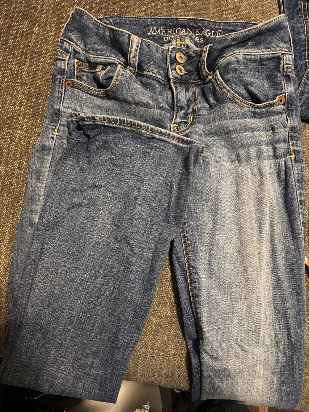 American Eagle Outfitters Two-Tone Blue Skinny Jeans